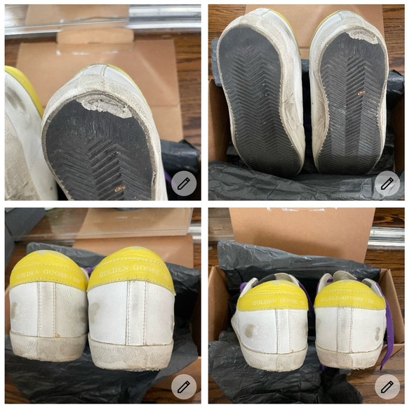 Golden Goose White Yellow Leopard Sneakers - Picture 10 of 11